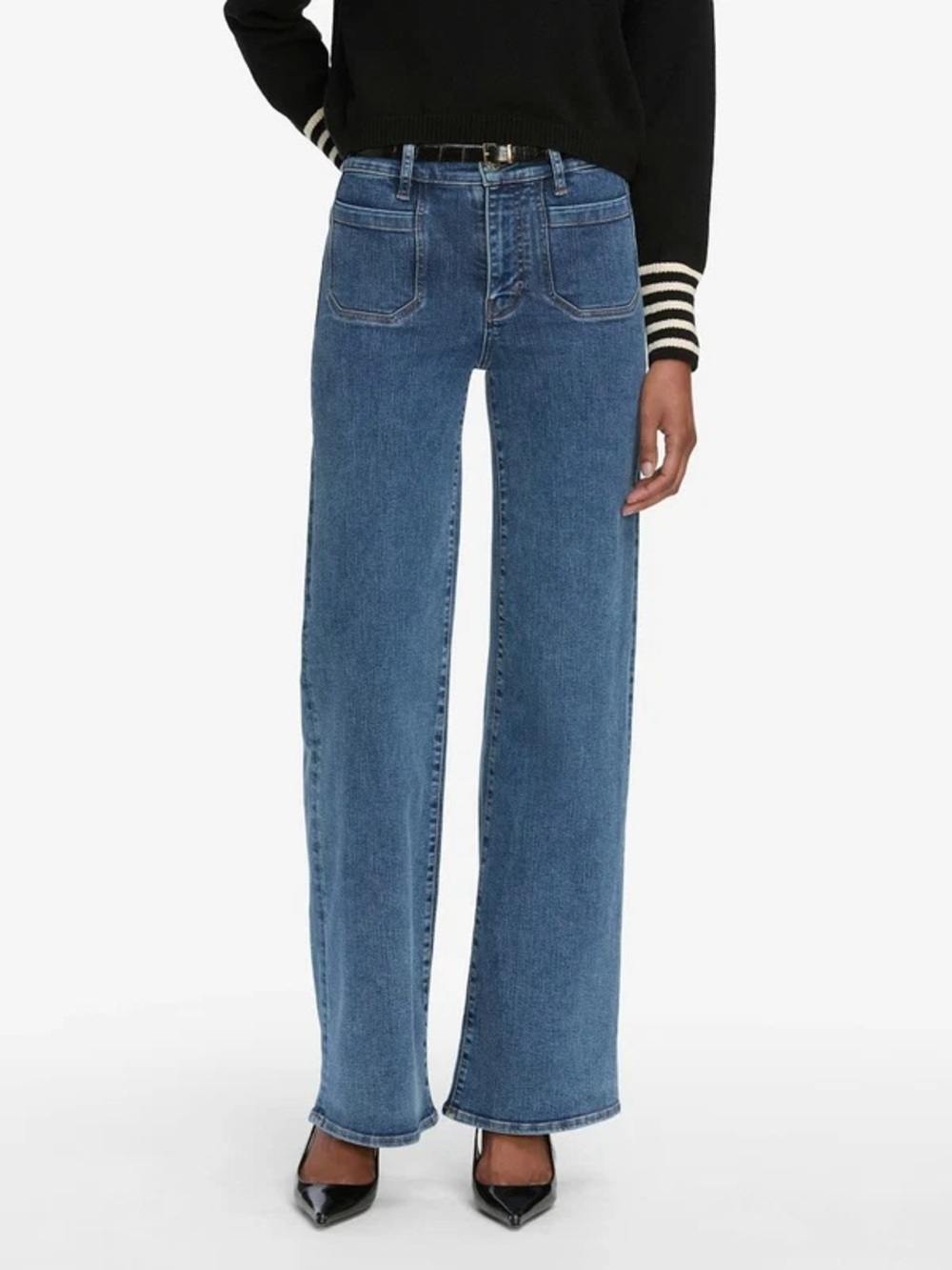 Frame Denim Women's Wide-Leg Jeans in Medium Blue